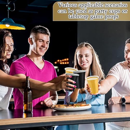 Miniatura 10 de Sunnychicc 50 vasos de plástico de 16 onzas a granel desechables a granel vasos de plástico para fiesta de cumpleaños, vasos de colores para bodas,