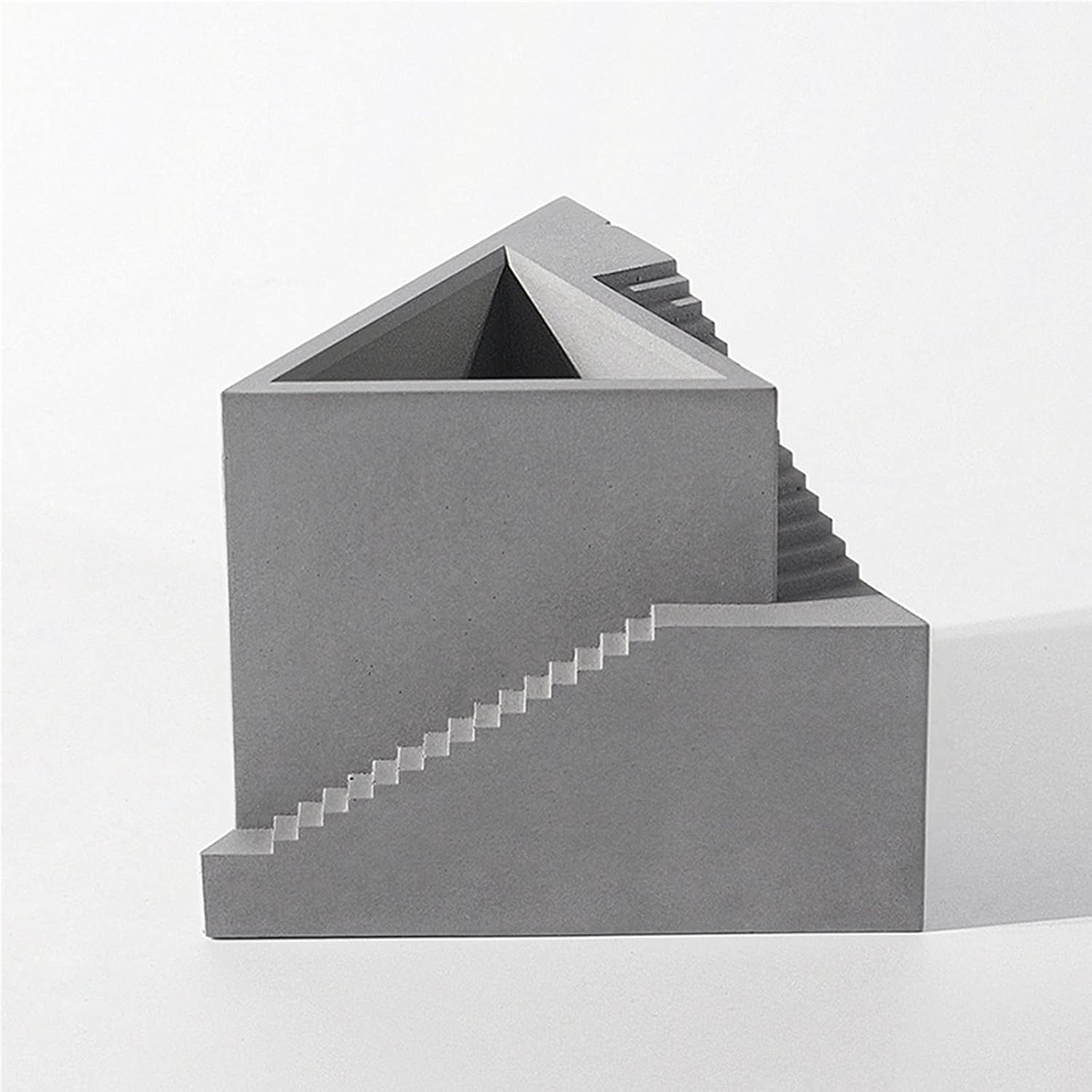 Silicone Flower Pot Molds,3D Triangle Small Stairs Succulent Plant Vase Moulds Concrete Flower Pot Clay Cement Silicone Molds
