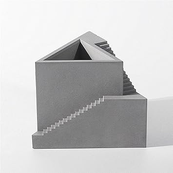 Silicone Flower Pot Mold,3D Triangle Small Stairs Succulent Plant Vase Mould Concrete Flower Pot Clay Cement Silicone Mold