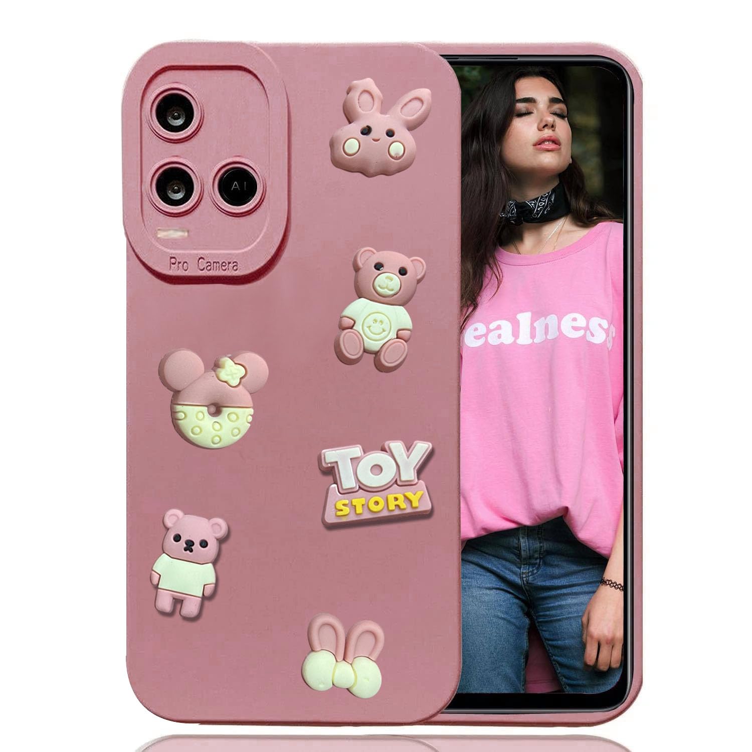 KC Back Cover for Vivo Y21, Vivo Y21T, Vivo Y21A, Vivo Y21e, Vivo Y33s, & Vivo Y33T, 3D Cute Cartoon Characters and Donut Shockproof Soft Bumper Silicone Case with Camera Protection (Pink) (B0C9YC1Q5R) Amazon Price History, Amazon Price Tracker