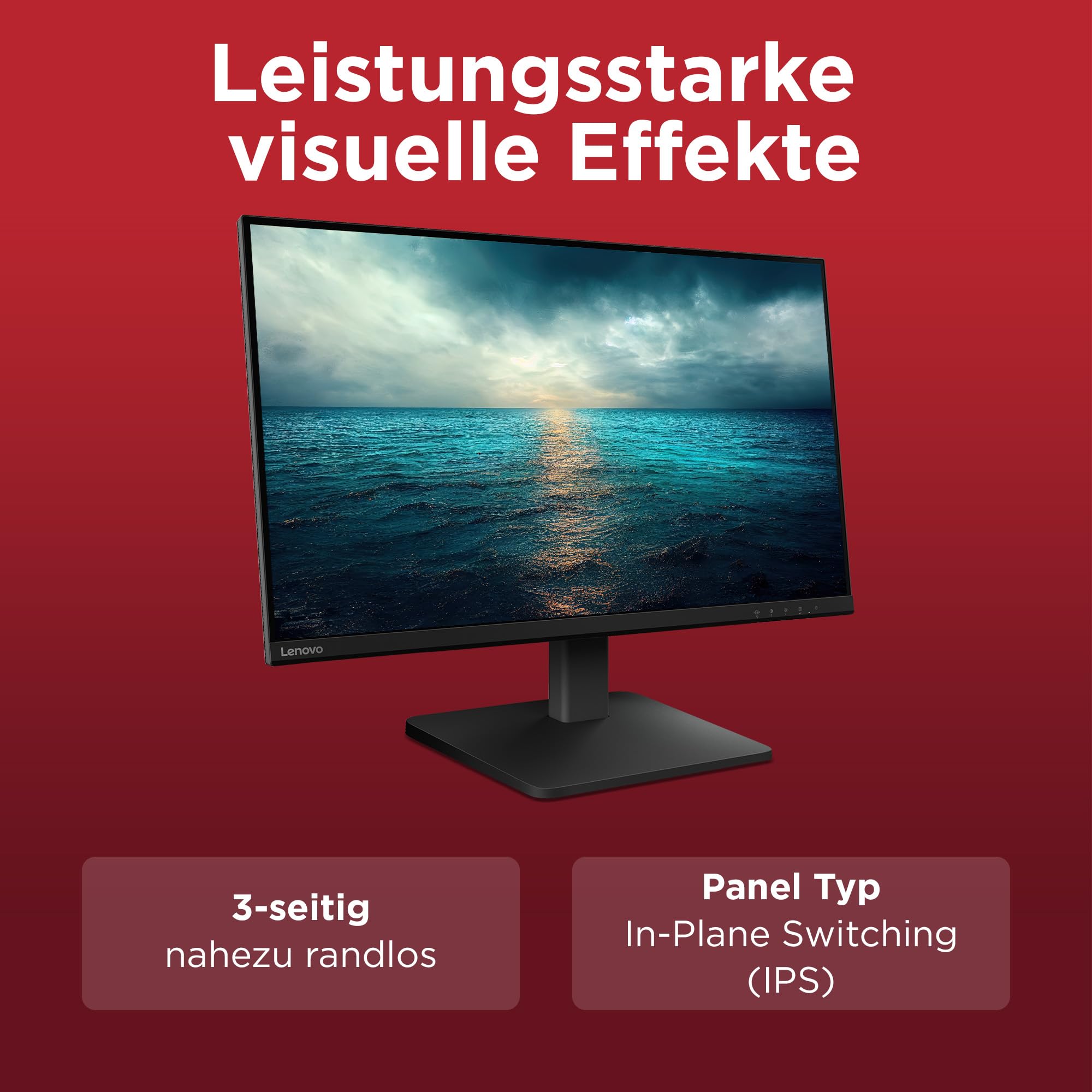 Lenovo L27qe 27" QHD WLED Monitor 2560x1440 100 Hz IPS HDMI DisplayPort TÜV Eye Comfort
