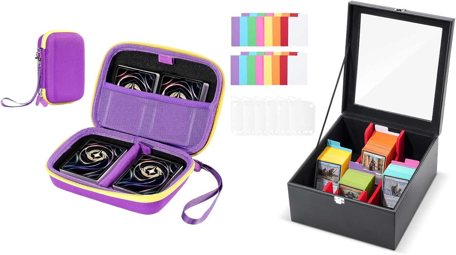 ProCase Collectible Trading Card Case Bundle with Trading Cards Storage Box