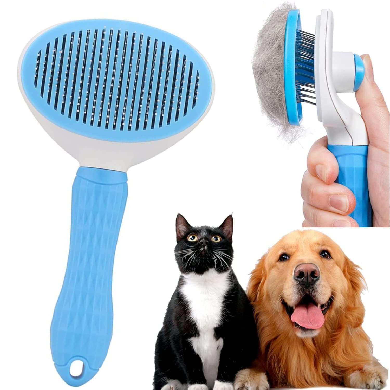M.S TRADERS Self Cleaning Slicker Brush, Pet Grooming Shedding Brush for Dogs and Cats - Easy to Remove Loose Undercoat, Pet Massaging Tool Suitable for Pets with Long or Short Hair multi (B0CLCYS9B6) Amazon Price History, Amazon Price Tracker