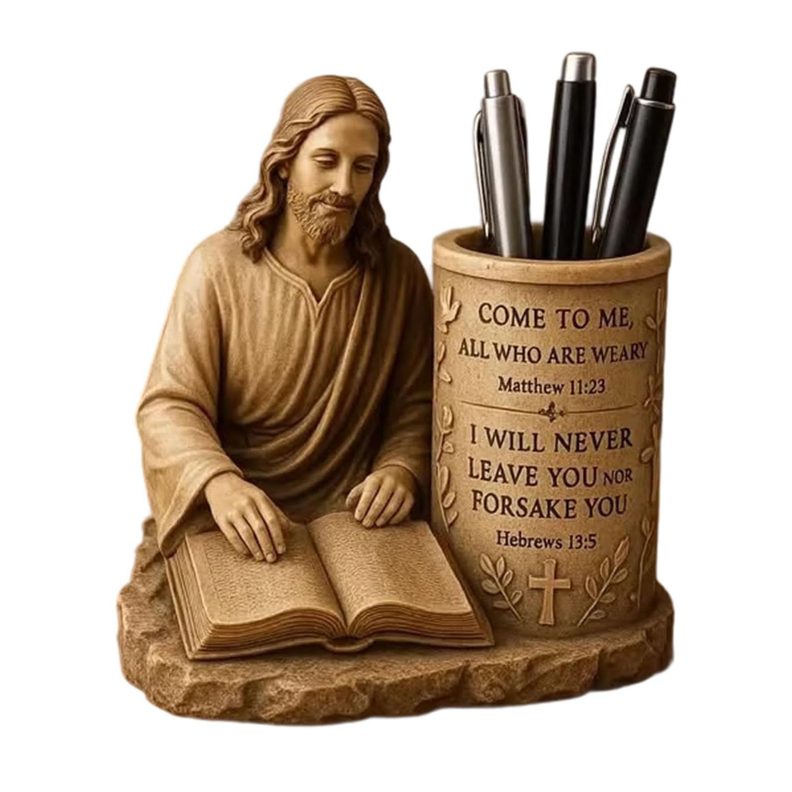 HDOYTXXM Rosin Pen Holder with Statue Plan Spiritual Desk Addition for Study Room Deck Traditional Spiritual Materials