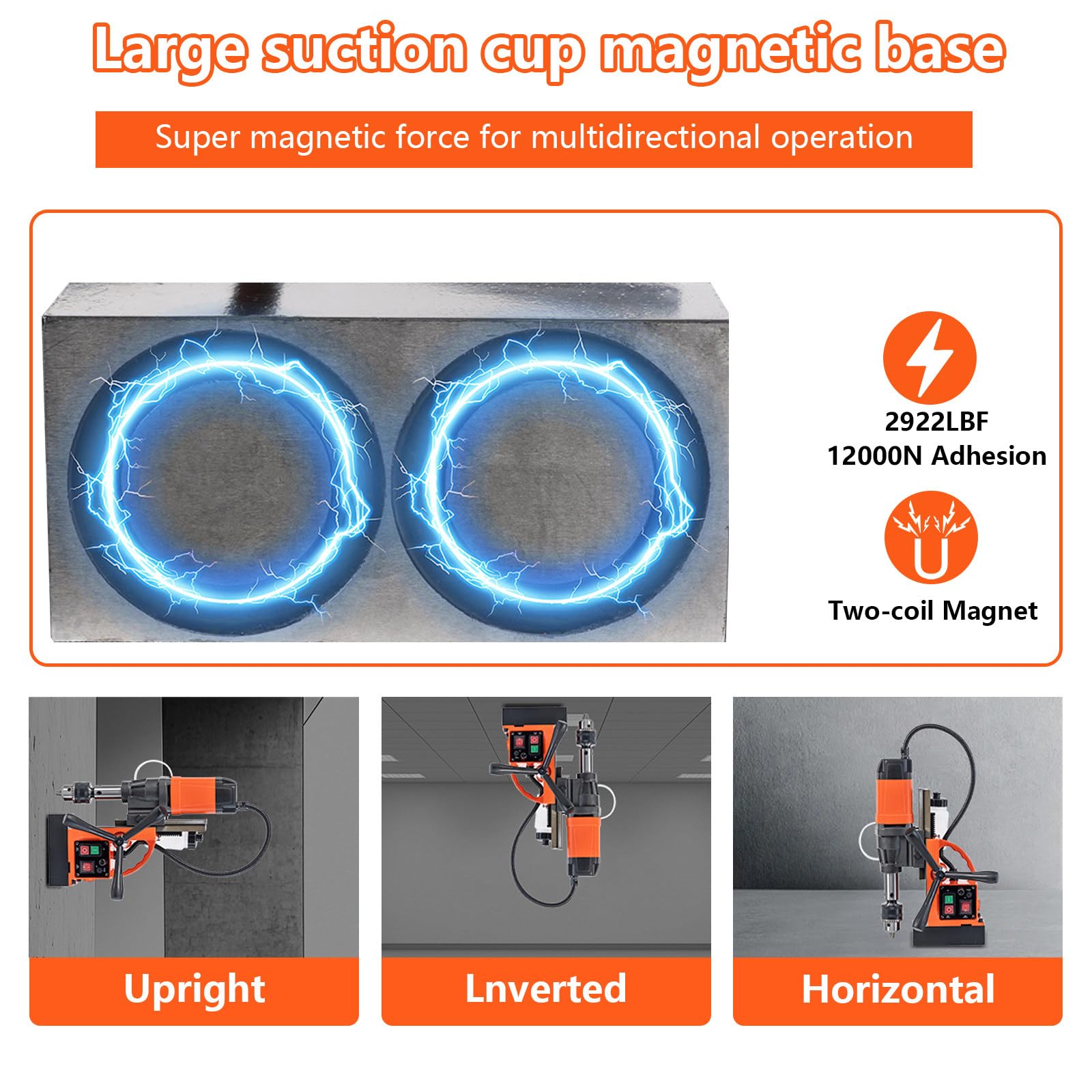 Wiertarka z rdzeniem magnetycznym, wiertarka 1800 W, średnica wytaczania do 1,4, 0-580 obr./min, zmienna prędkość do powierzchni metalowych, do zastosowań przemysłowych