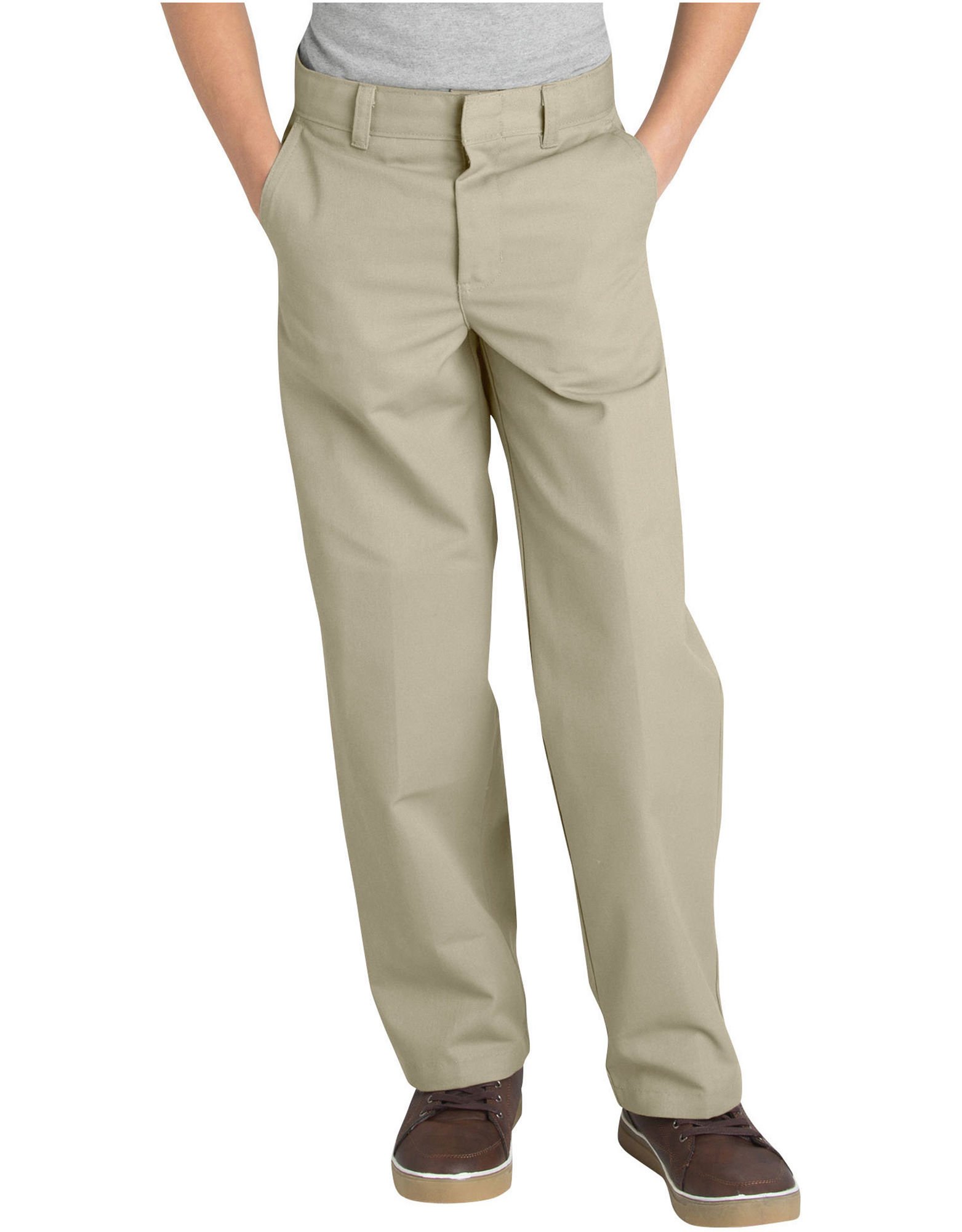 Dickies Boy's Flexwaist Flat Front Straight Leg School Uniform Pants – Adjustable Uniform Trousers for Schoolwear