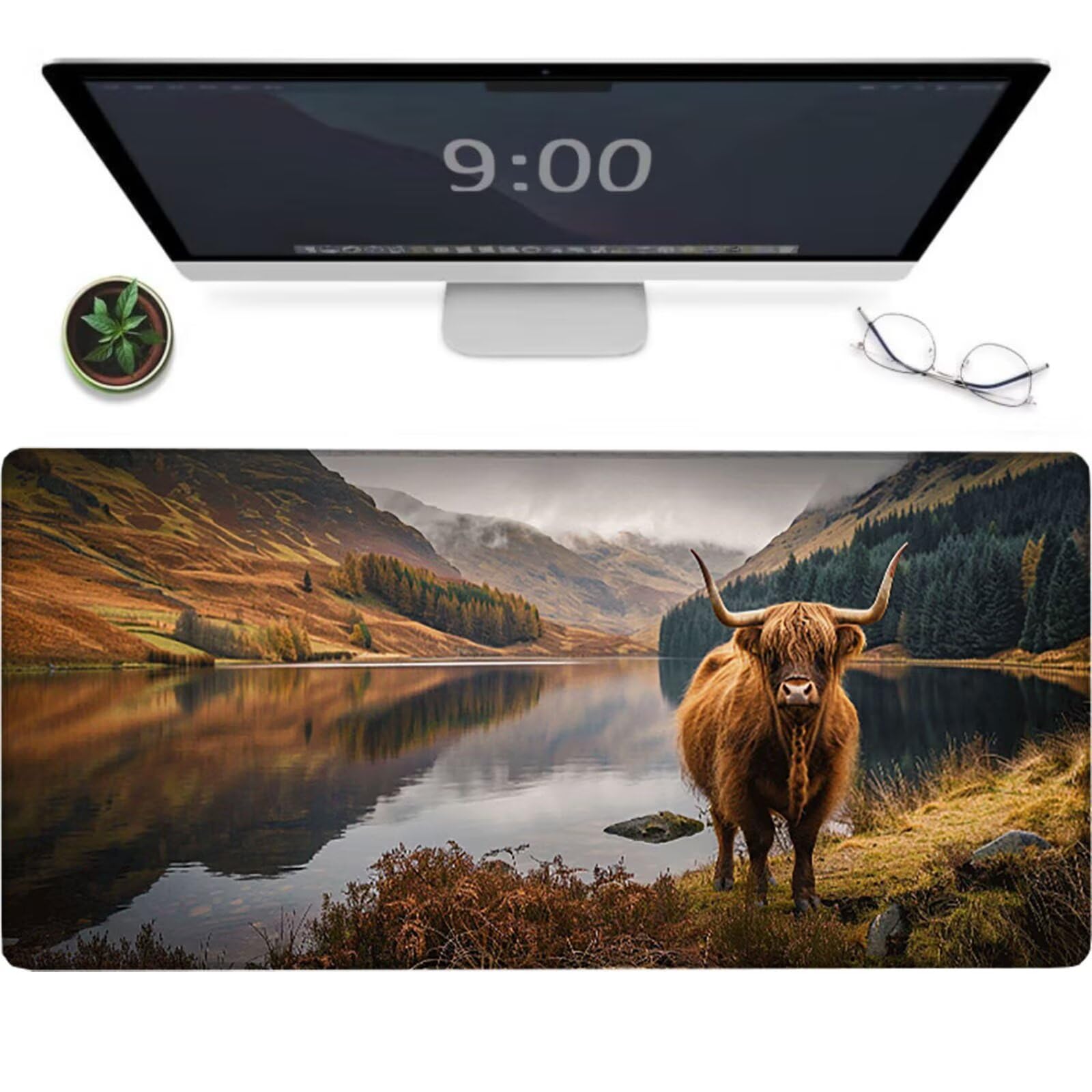 Podkładka pod mysz dla graczy 1600 x 800 x 3 mm, duża żółta podkładka pod mysz, wodoodporna i antypoślizgowa, wielofunkcyjna duża podkładka pod klawiaturę i mysz, dekoracja domu 30-8i