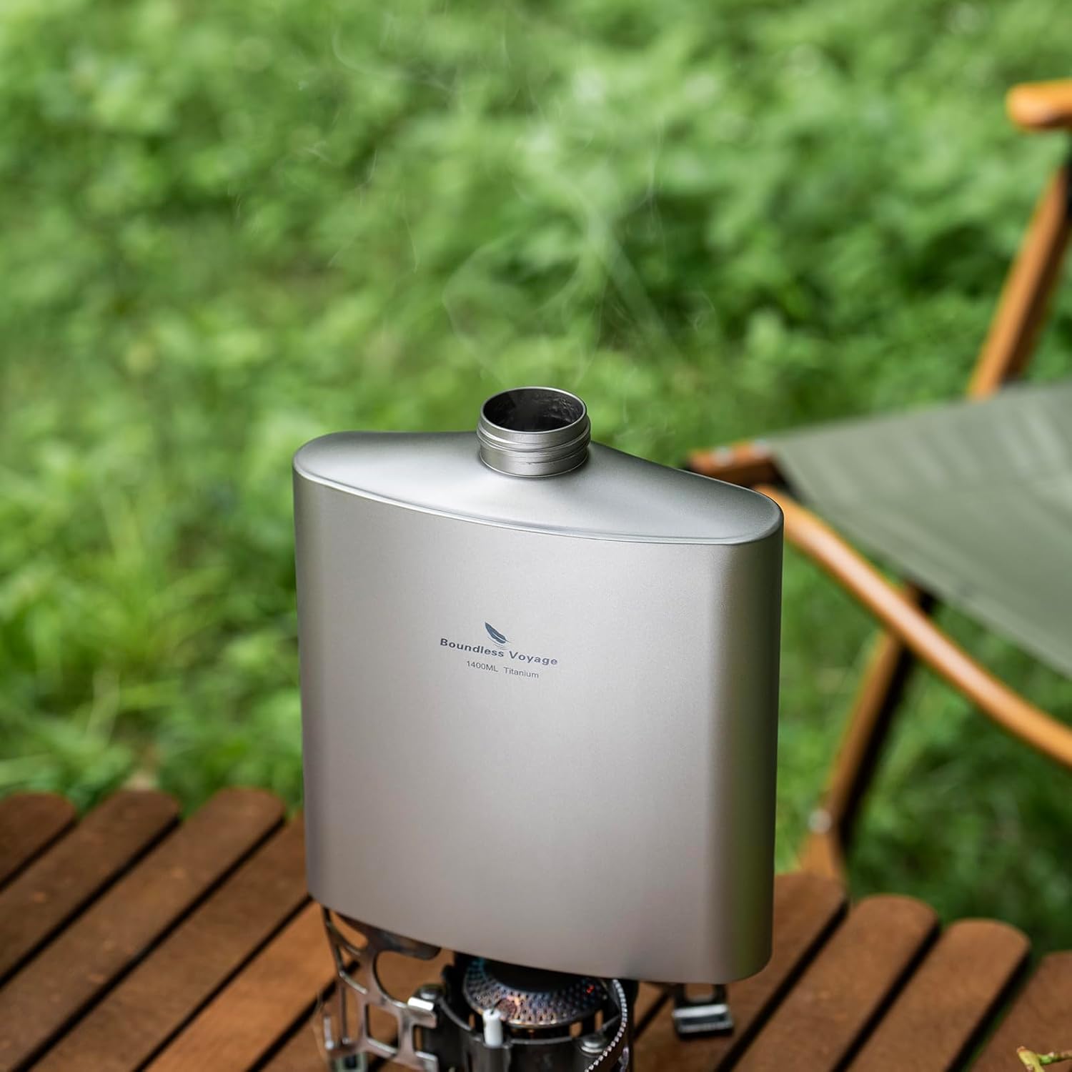 Boundless Voyage Titanium Bottle Camping Sports Water Bottle with Black Carry Bag Lightweight & Leakproof Drinkware for Camping, Hiking & Everyday Use Ti3008D