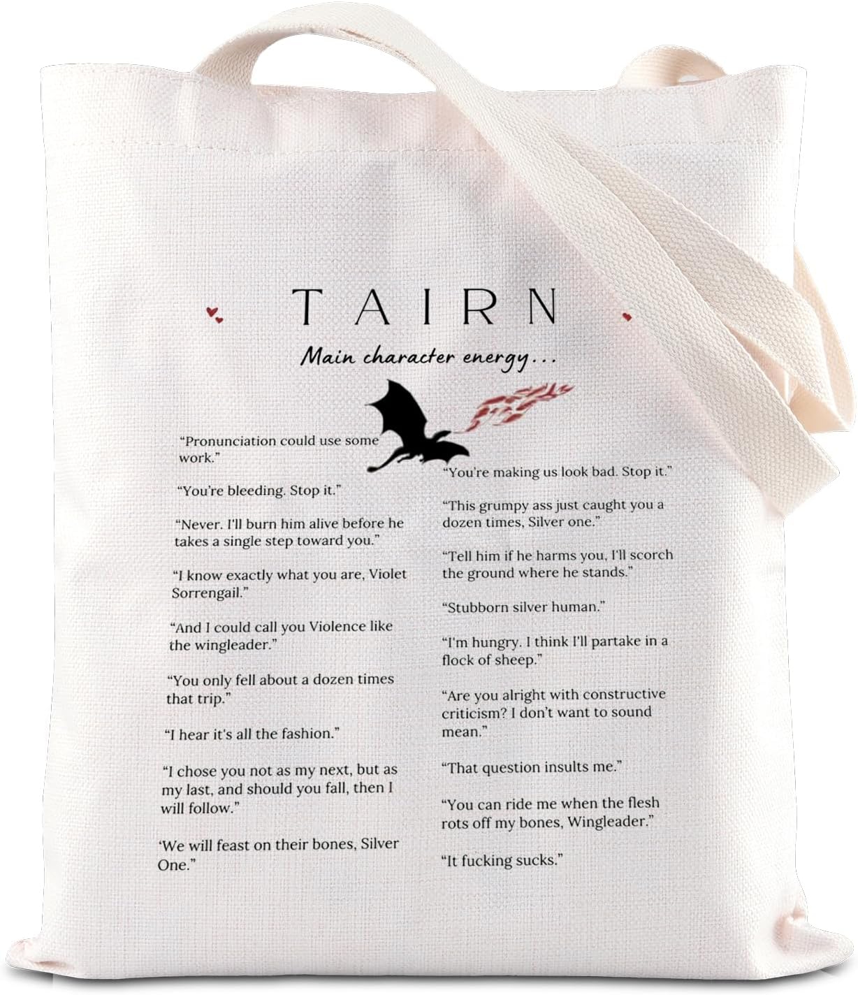 – FOTAP 4th Wing Merch Shoulder Bag Dragon Rider Inspired Gift FW Bookish Merchandise Fantasy Reader Gift