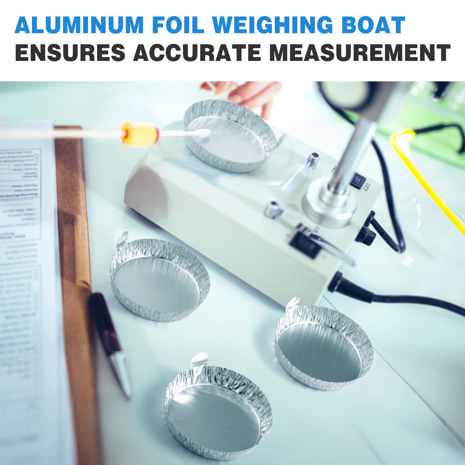 Teenyyou Lot de 300 grands bateaux de pesée en aluminium de 78 mm de diamètre supérieur pour mélange de liquide - Plateaux de pesée réutilisables pour produits chimiques - Pour fournitures