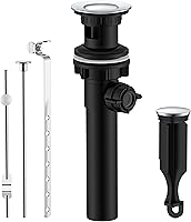 Vista 15 de KENES Conjunto de tapón de drenaje para lavabo de baño con varilla de elevación, drenaje de lavabo de níquel cepillado con desbordamiento, conjunto