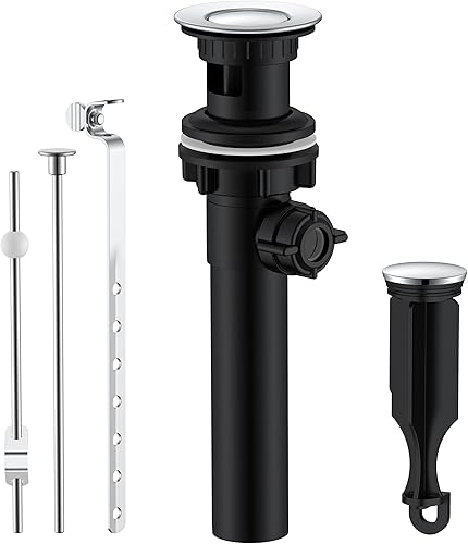 Miniatura 109 de KENES Desagüe desplegable de bronce aceitado para lavabo, tapón de drenaje para lavabo, montaje de drenaje de fregadero sin desbordamiento, anti