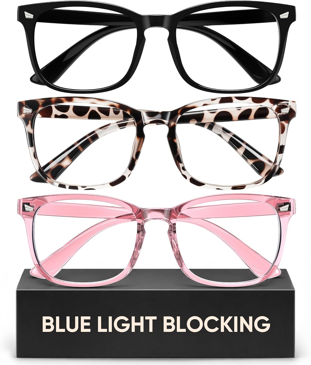Blue Light Blocking Glasses Fashion Square Frame Computer Glasses for Blue Light Blocking Relieve Eye Fatigue