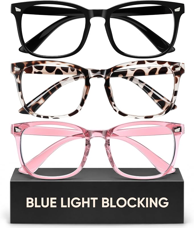 Blue Light Blocking Glasses Fashion Square Frame Computer Glasses for Blue Light Blocking Relieve Eye Fatigue