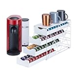 FlagShip 4 Tier Coffee Pod Holder Drawer for Nespresso Pod Storage Organizer with Elegant White(60 Pods Capacity)