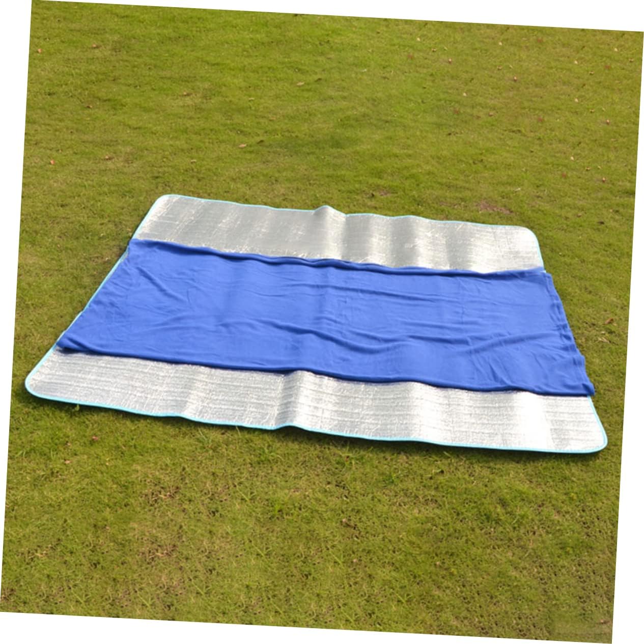 1pc Portable Fleece Camping Blanket Lightweight Breathable Picnic Pad for Outdoor Activities for Picnics Hiking and Beach Fun Dual-Sided Design Blue