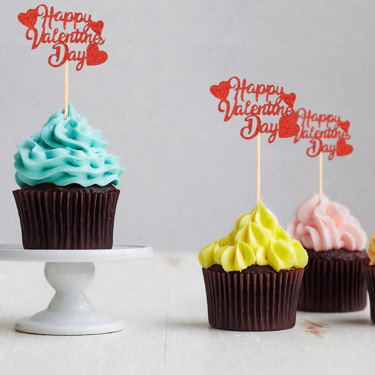 10 pezzi Happy Birthday Cupcake Topper san valentino festa della mamma acrilico 3D Circle Cake Topper per decorazioni per torte per feste di matrimonio