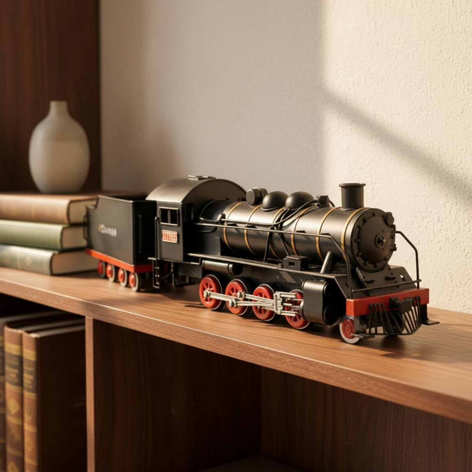 Ornamento Treno in Metallo Industriale Decorazione per Interni Artigianale Modellismo Ferroviario
