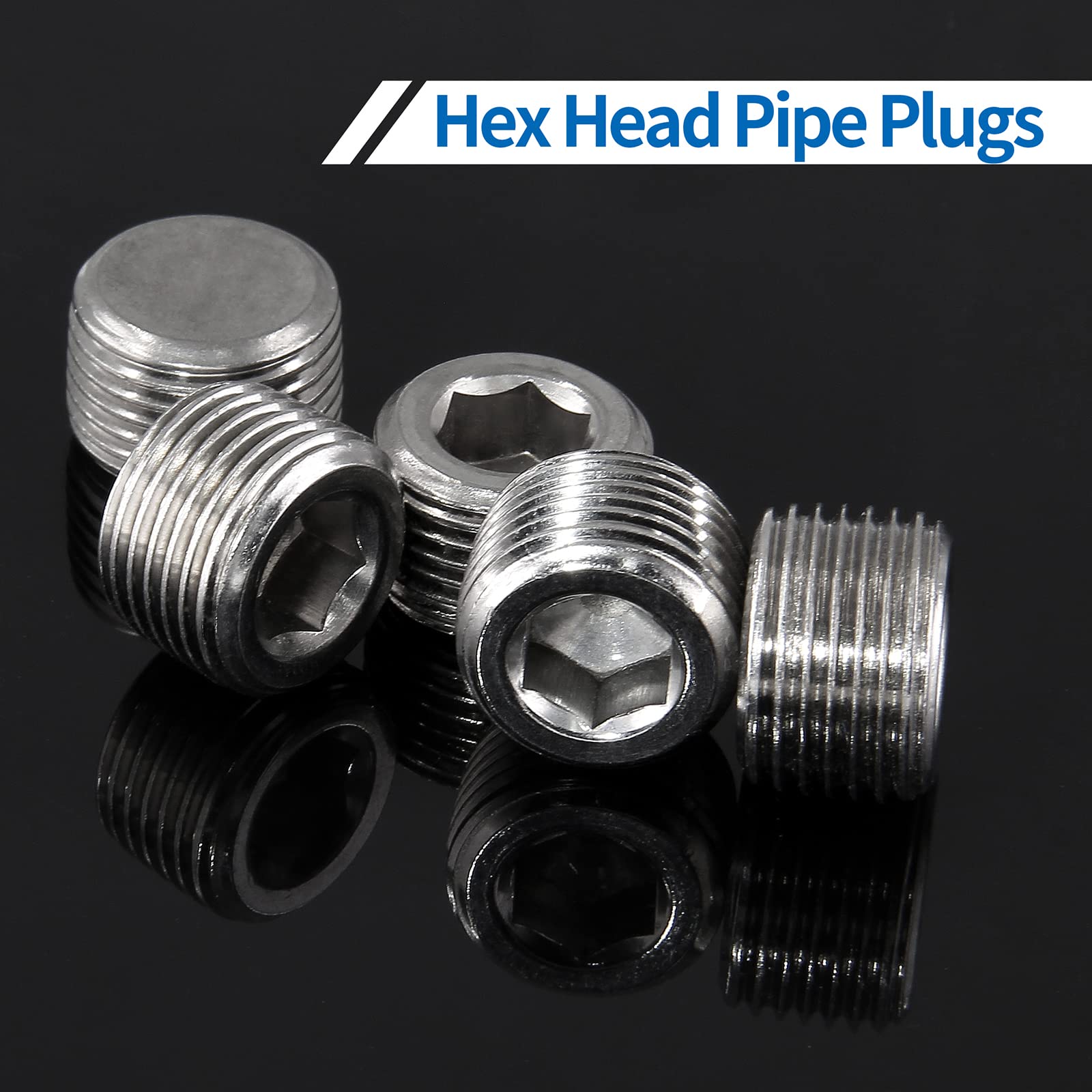 PARKER Hollow Hex Head Plug: 316L Stainless Steel, 3/8 In Fitting Pipe - Foto 4