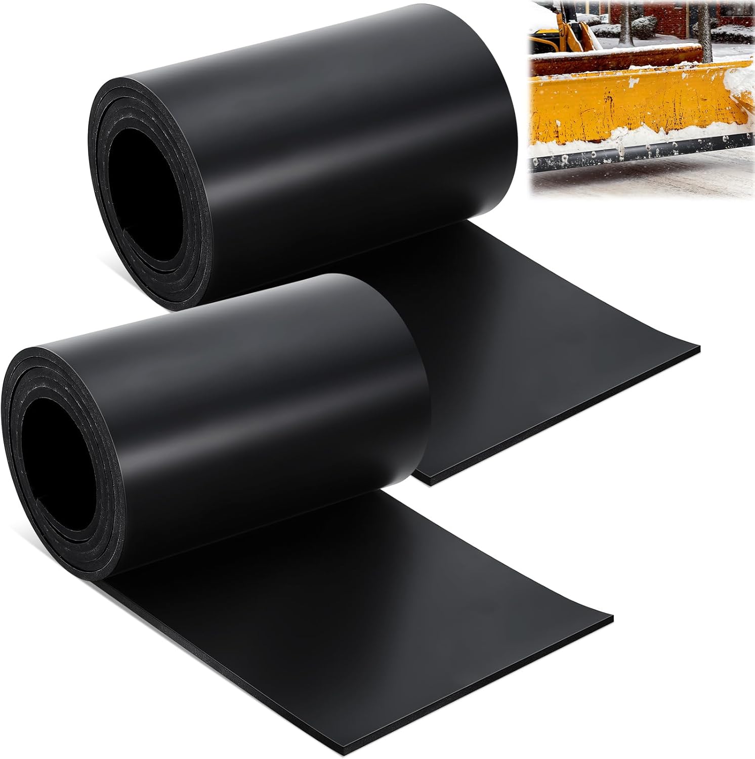 Pangda 2 Rolls Universal Snow Plow Blade Flap 72 x 8 x 1/5" Rubber Snow Deflector