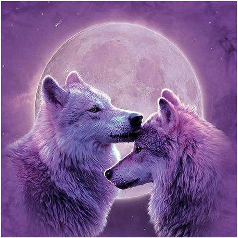 5D Cute Wolf Diamond Painting Diamond Drawing Embroidery Cross Stitch Kit DIY Home Decoration D