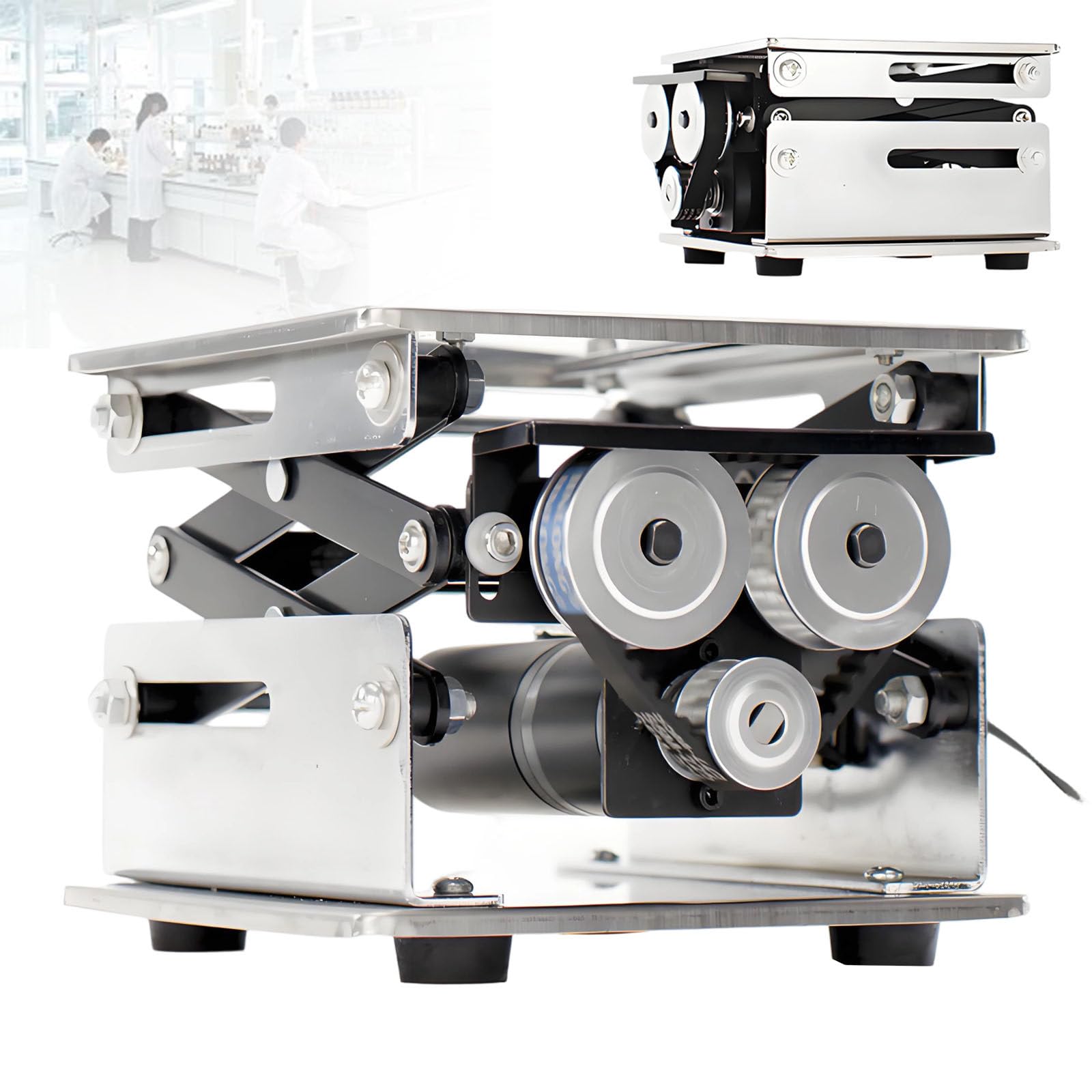 LwiftGal Electric Stainless Steel Lab Lifting Stand, with Remote Control, 10kg Capacity, Adjustable Height, Suitable for Laboratory & Scientific Research Use 150 * 150mm