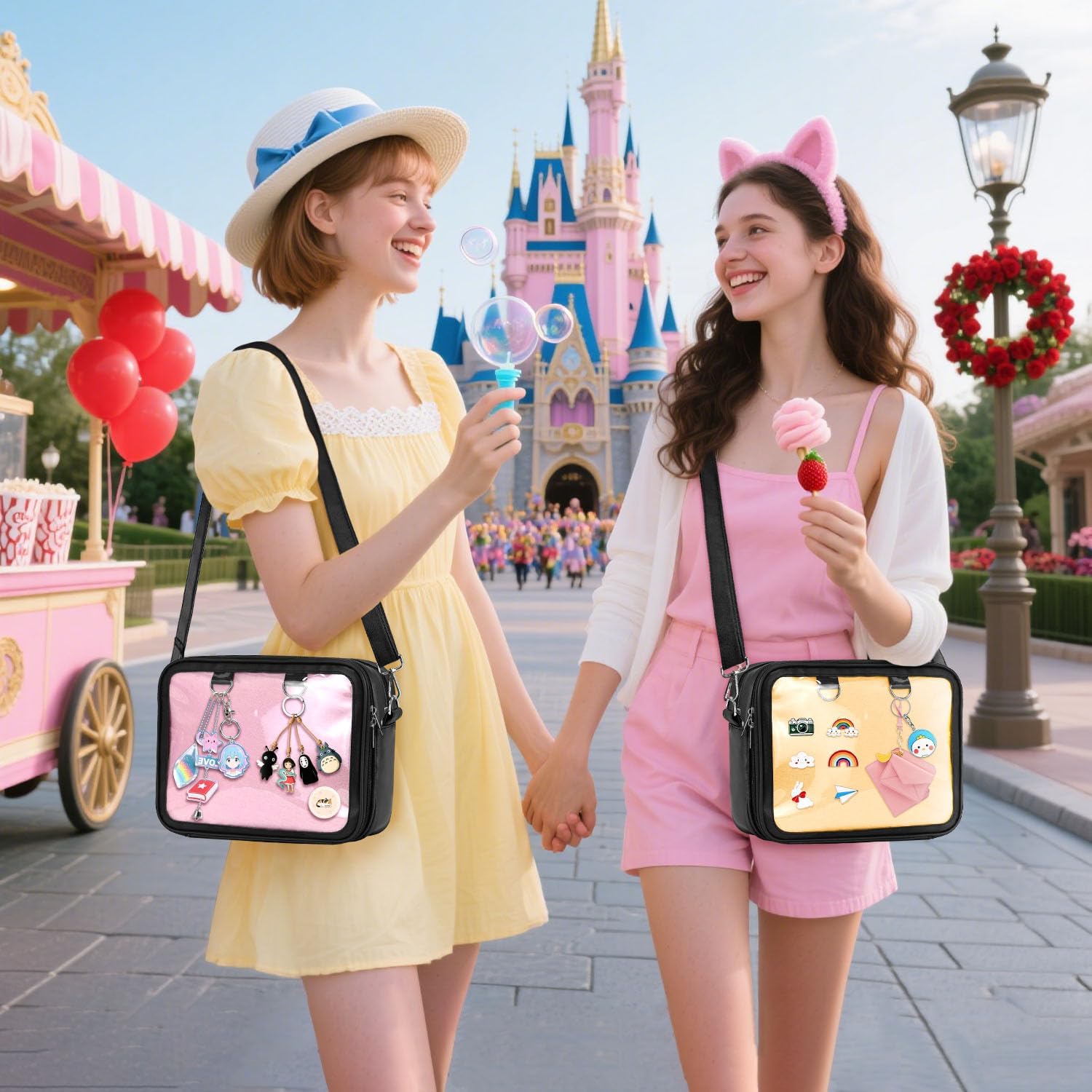 Ita Bag Crossbody Pin Display, Replaceable 7 Color Dly Felt, Pu Leather For Travel,Anime Fans,Daily Commute - Image 2