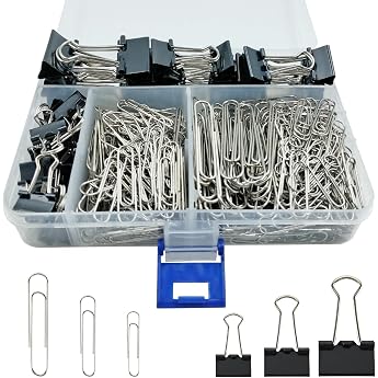 340 St ck B roklammern und Binderklammern Set B roklammern 50mm/33mm/28mm Gr en gro  klein B roklammern B romaterial 25mm/19mm/15mm Metall Binderklammern f r B ro Schule Zuhause Schwarz