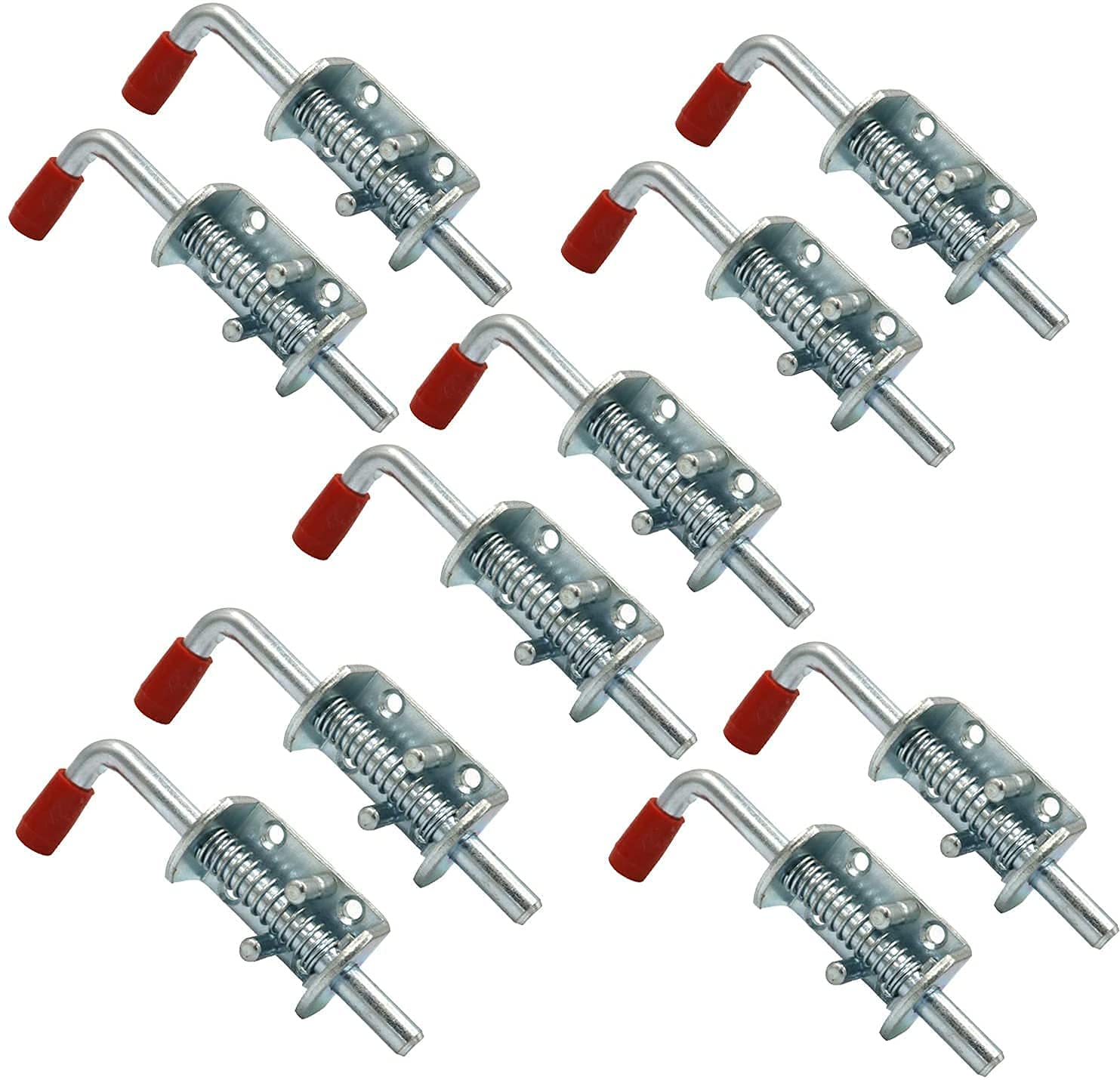 HYDDNiceMetal Lock Barrel Bolt Spring Loaded Latch 6.6 Inch w/Grip Heavy Duty for Gate Shed Door Tailgate Trailer Garage(10)