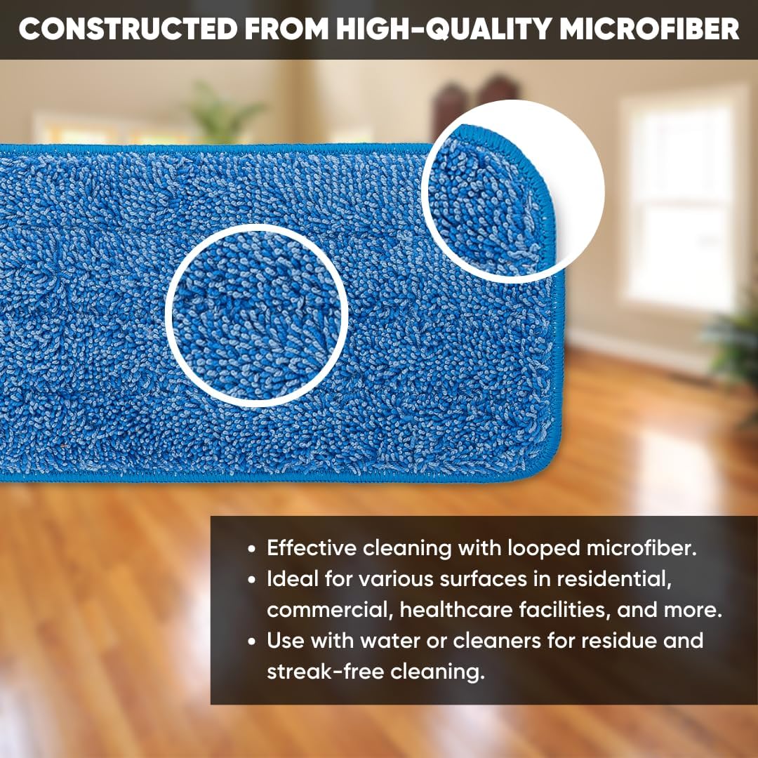 20 inch Microfiber Mop Pads - hine Washable,
