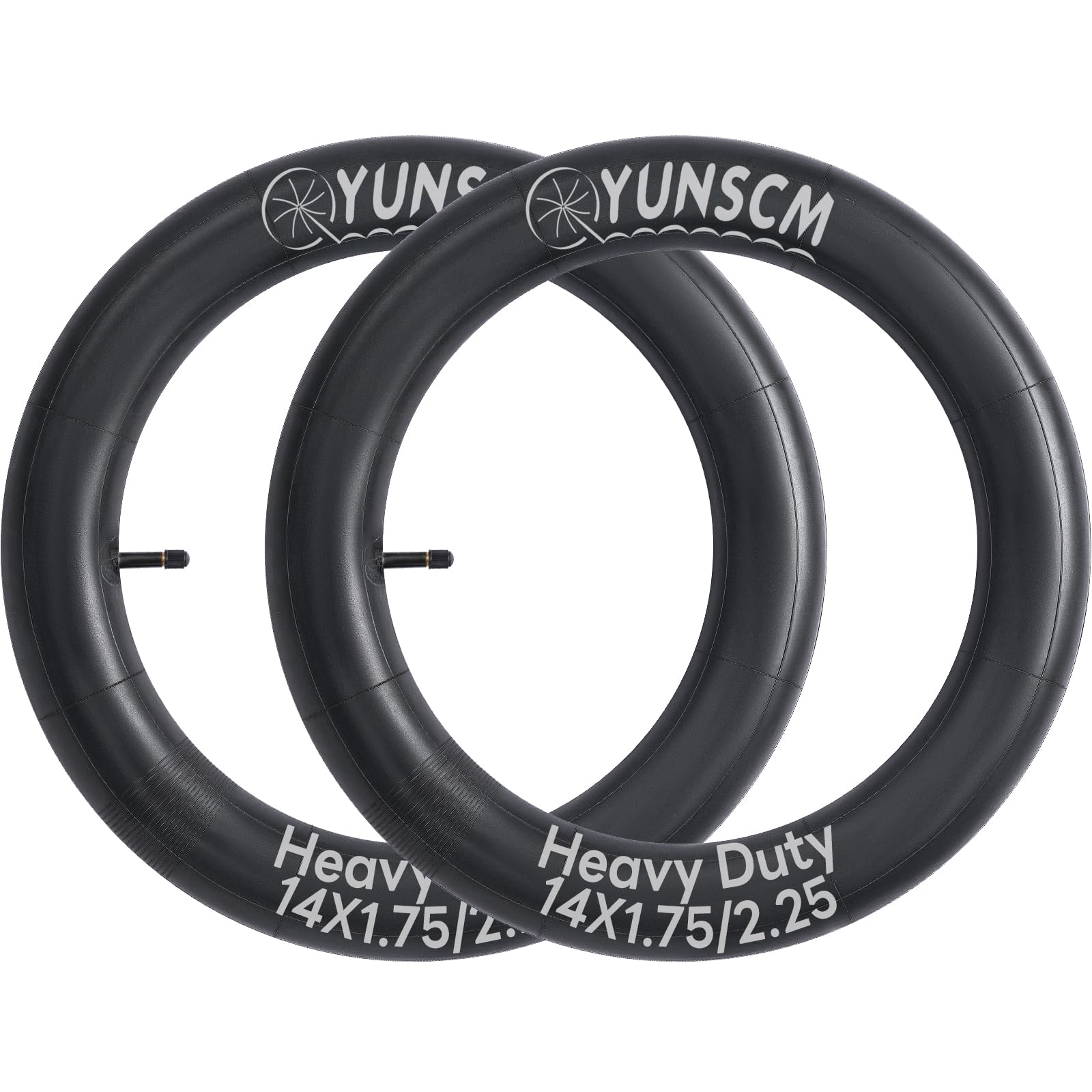 2PCS 14" Heavy Duty Bike Tubes 14x1.75 14x1.95 14x2.0 14x2.10 14x2.125 14x2.25 47/57-254 Inner Tube AV32mm Schrader Valve Compatible 14x1.75/1.95/2.0/2.10/2.125/2.25 Off Road Mountain Bike Tyre