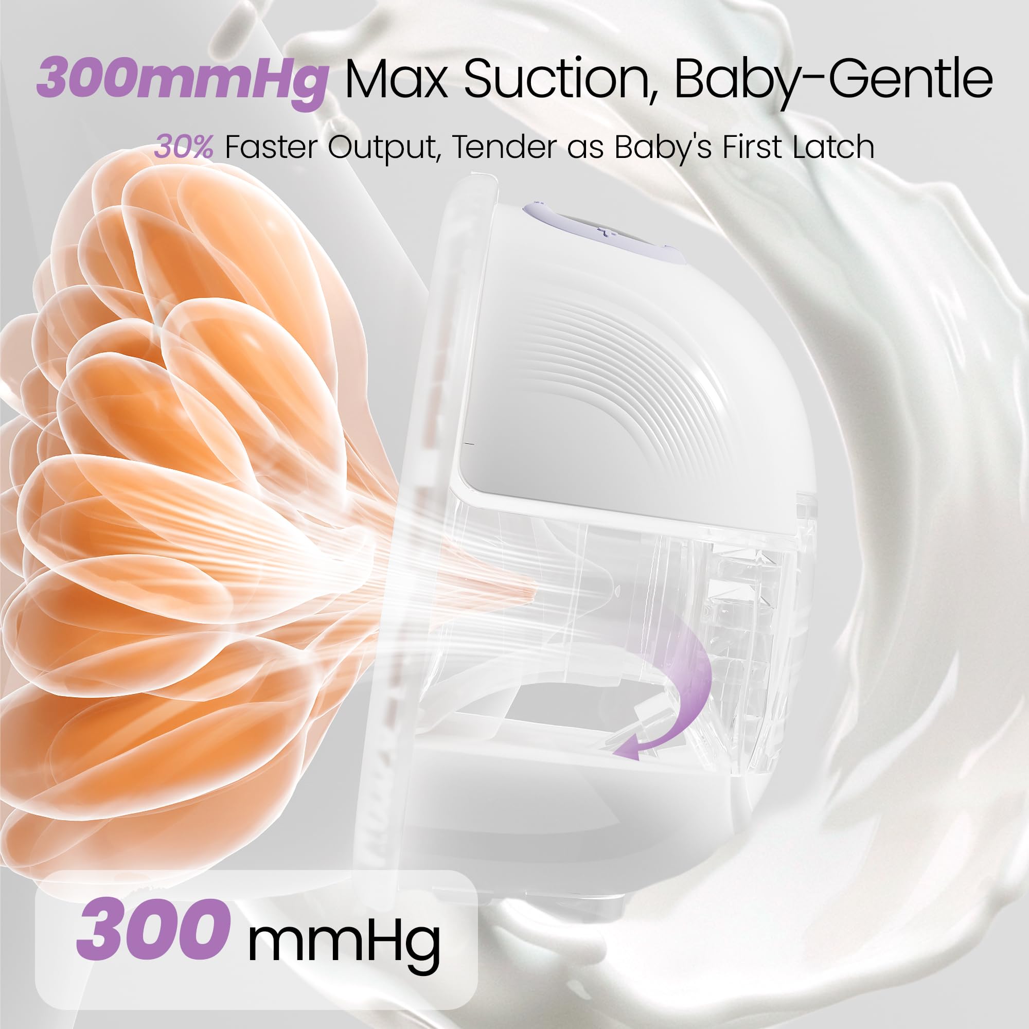 Lucina Breast Pump Hands Free, Wearable Breastfeeding Pump with 4 Modes & 9 Levels, Portable Electric Breast Pump, Strong Suction, Discreet & Smart Display, 19/21/24mm Insert/Flange, 2 Pack