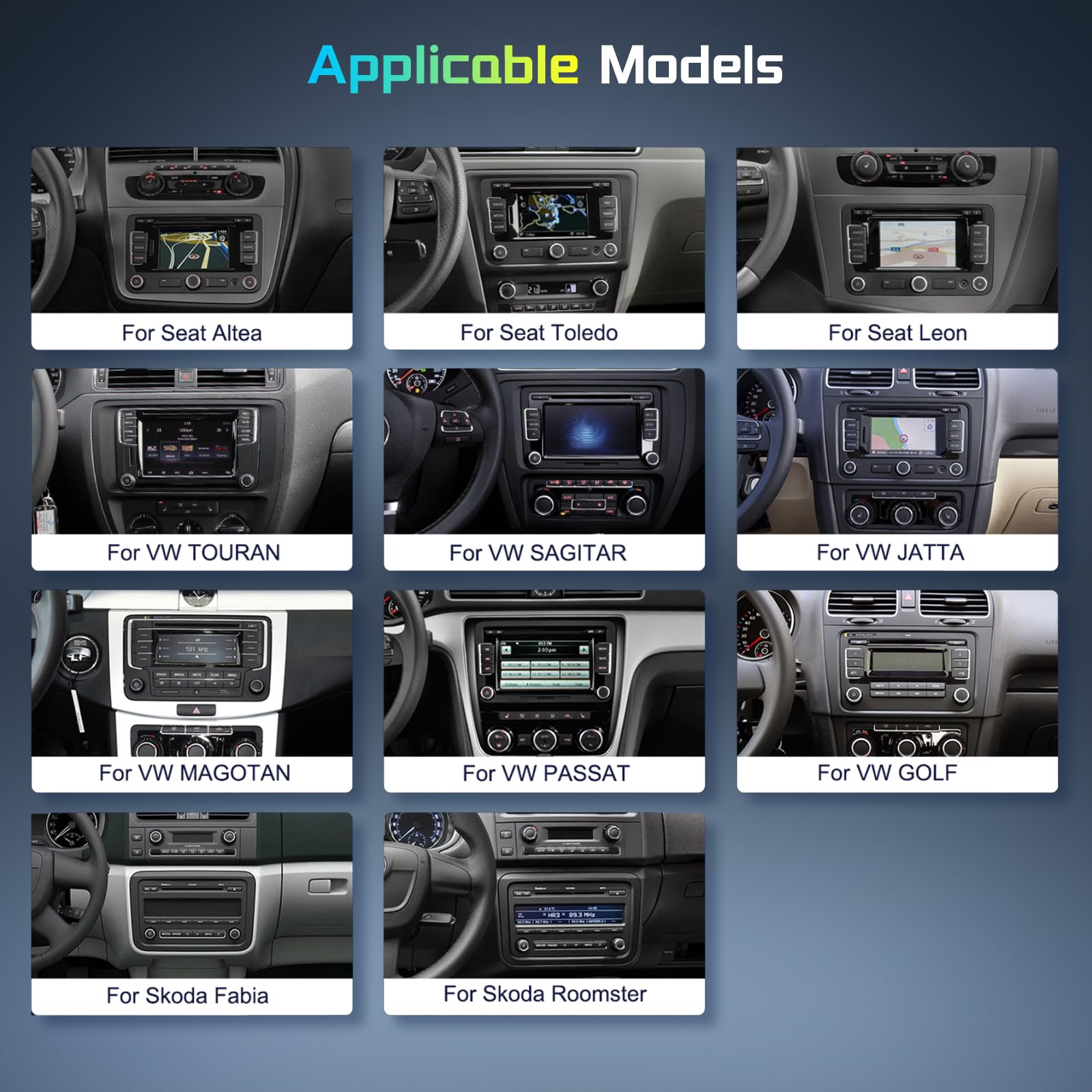 Hodozzy 2G+64GB Radio para VW Golf 5 6 Passat Touran EOS Tiguan Polo T5 Seat Skoda con Carplay Android Auto Inalambrica, Radio Coche 2 DIN 9 Pulgadas Pantalla Táctil GPS Bluetooth WiFi DSP FM/RDS