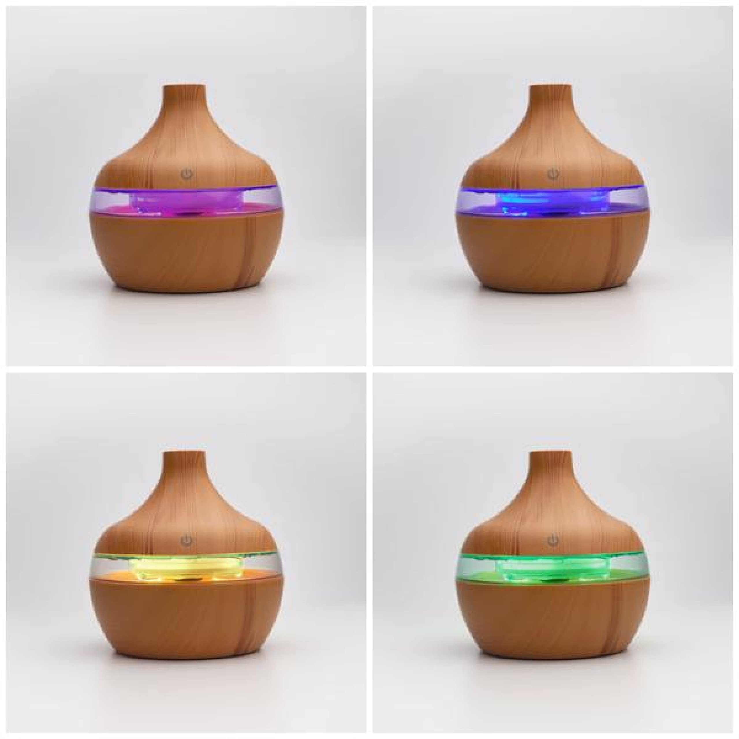 Humidificateur d'air portable pour chambre à coucher et salon effet bois avec veilleuse LED