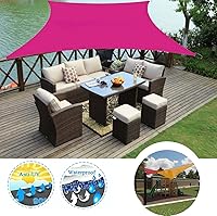 Vista 6 de Toldo tipo vela para exteriores, 6 x 7 pies, vela impermeable con bloqueo UV, tela resistente, protección solar, resistente al viento, grado