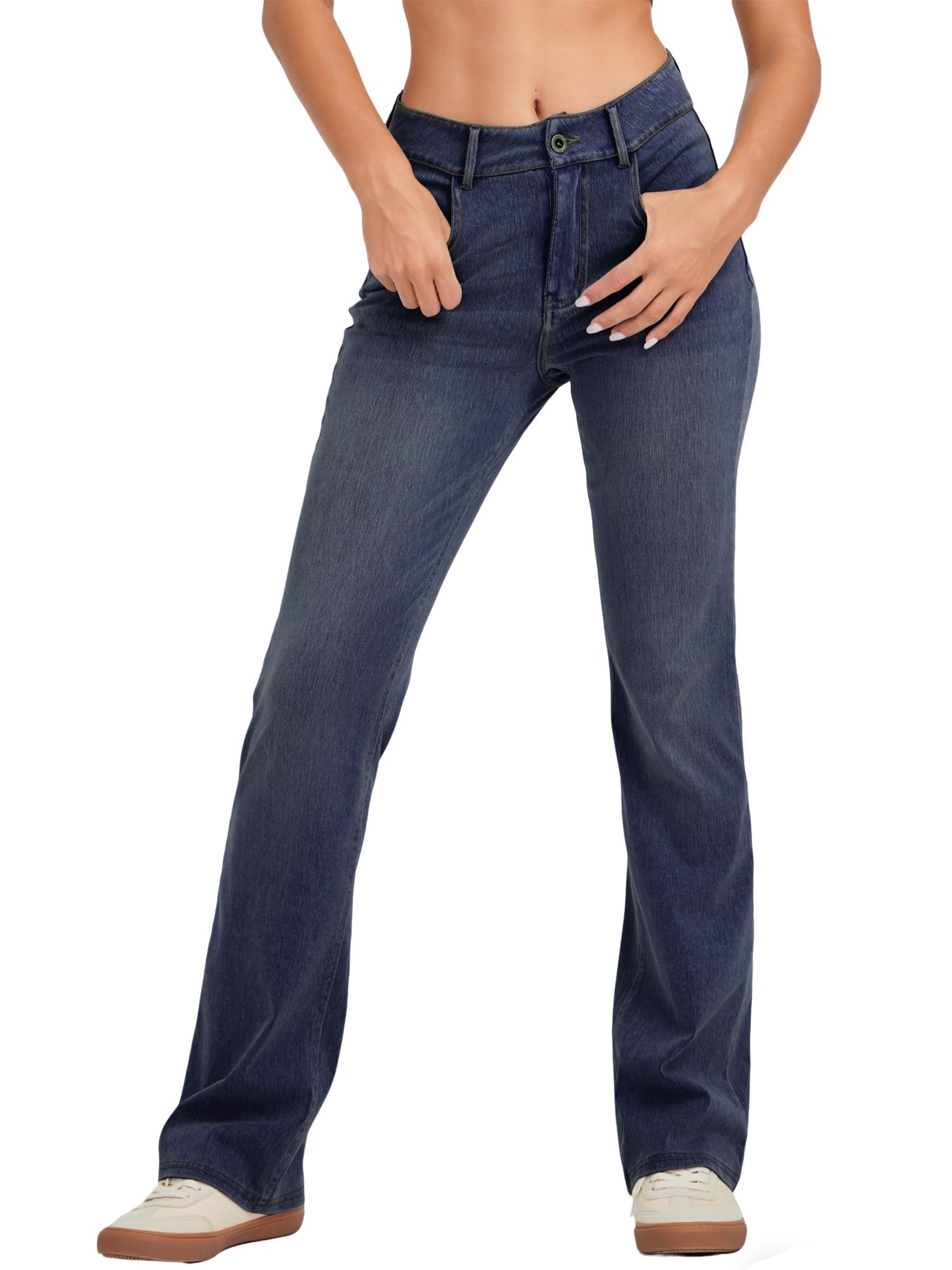 LaiEr Jeans Yoga de Mujer de Alta Elasticidad,Efecto Bigotes,Pitillo Levanta Glúteos con Bolsillo con Cremallera,Suaves y Cómodos,de Bota Micro,Aptos para Moda,Deporte y Fitness