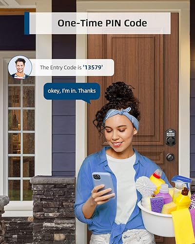 Miniatura 7 de TEEHO TE002K - Juego de cerradura de puerta de huella dactilar, cerradura de puerta de entrada sin llave con asa, perilla de puerta con cerrojo de