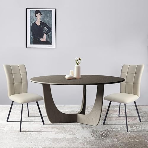 Miniatura 7 de HIPIHOM Juego de 4 sillas de comedor modernas sillas de comedor de cocina sillas laterales tapizadas de cuero sintético con cojín y patas de metal