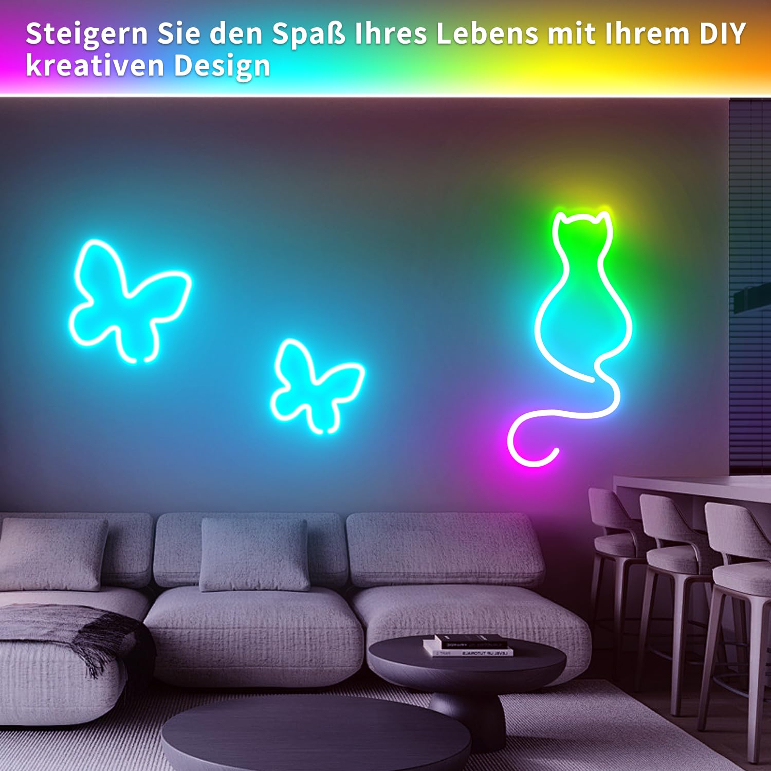 segrass Tira de luces LED de neón de 30 m, CC 24 V RGB, mando a distancia, resistente al agua, flexible, para dormitorio, habitación, decoración exterior
