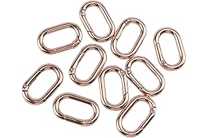Rose Gold Oval Metal Carabiner Spring Key Ring