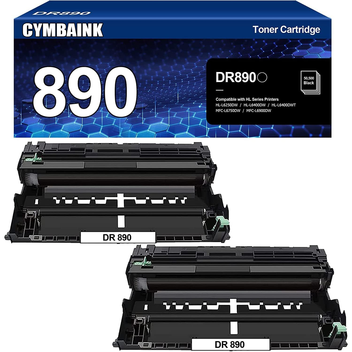 CYMBAINK 2 Pack Compatible DR890 DR-890 Drum Unit Replacement for Brother HL-L6400DW HL-L6400DWT HL-L6250DW MFC-L6900DW MFC-L6750DW