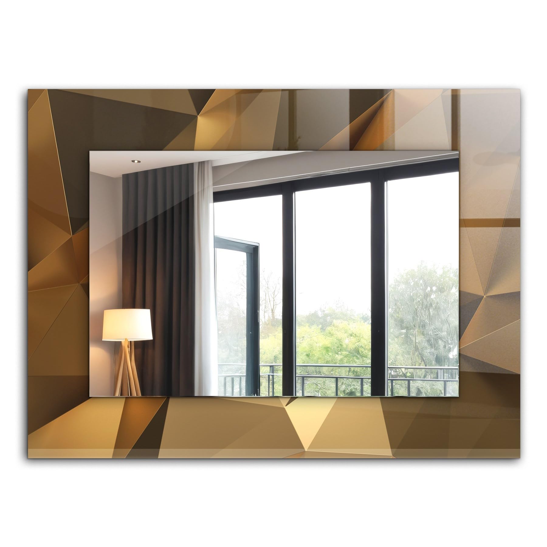 Miroir rectangulaire 80x60cm avec cadre imprimé à motifs géométriques Tulup