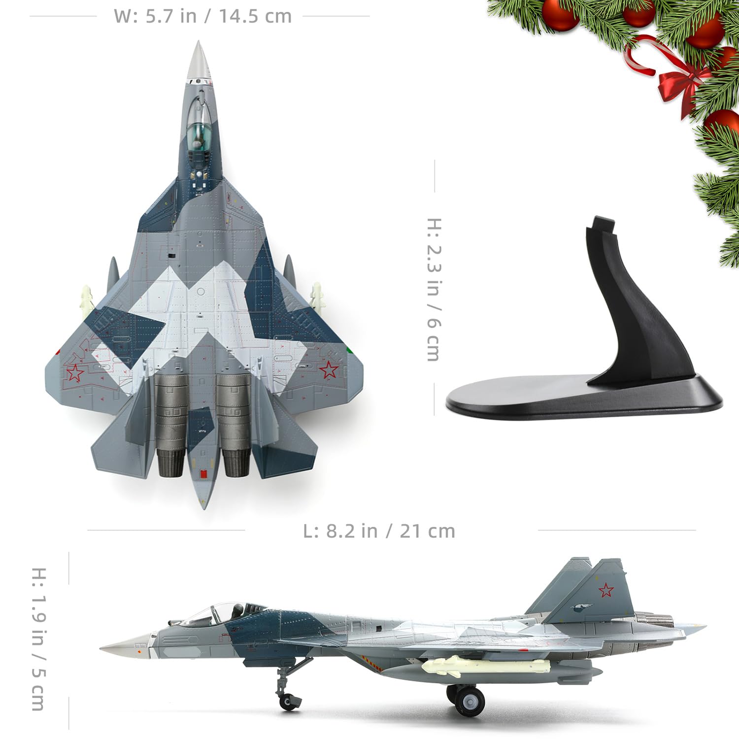 1/100 Scala Sukhoi Su-57 Modello di aereo da caccia multiuso di quinta generazione Russia Kit modello di aereo militare in metallo pressofuso affidabile da caccia stealth per collezione o rega