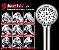 Vista 5 de GRICH 2.5GPM Shower Head with Handheld Spray Combo: 2 in 1 Rainfall Shower Heads high pressure & Handheld Shower Head, 9 Spray Modes/Settings