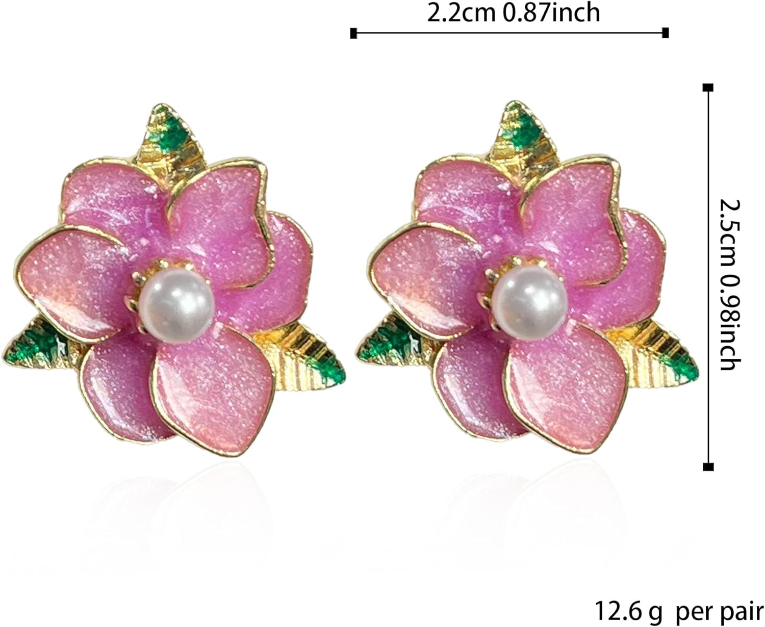Enamel Boho Flower Stud Earrings for Women With Green Leaf Flower Shaped Daisy Earrings Valentine's Day Mother's Day - Image 5