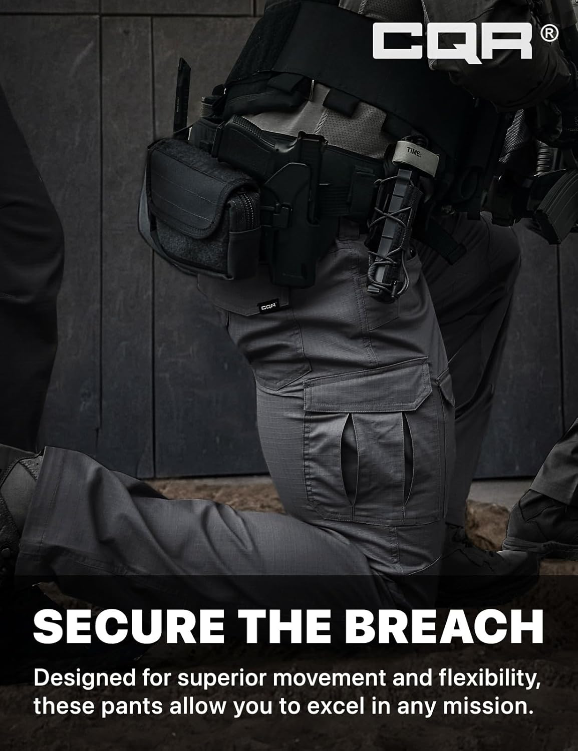 CQR Men's Flex Ripstop Tactical Pants, Water Resistant Stretch Cargo Pants, Lightweight EDC Hiking Work Pants - Image 8