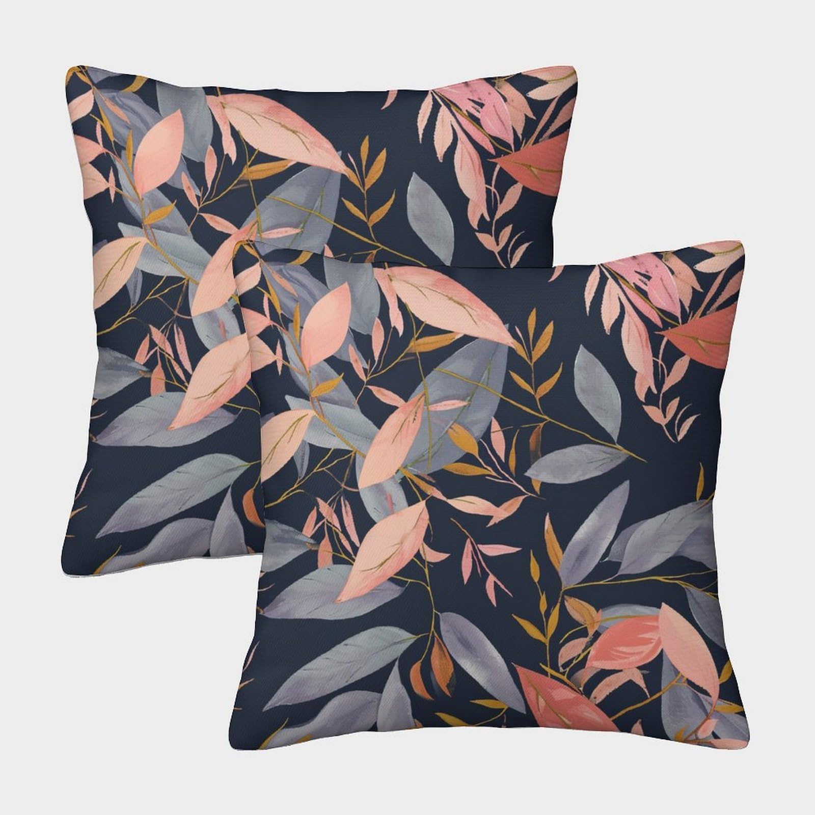 kaiyun 2 Pack Leaves Pillowcase 40x40cm,Plants Cushion Cover,3D Digital Printing Bed Sofa Decorative