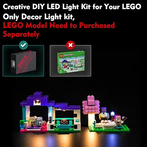Miniatura 5 de VONADO Kit de luz LED para Lego Minecraft The Animal Sanctuary 21253 (solo luces, sin modelos) Juego de iluminación creativa Accesorios compatibles