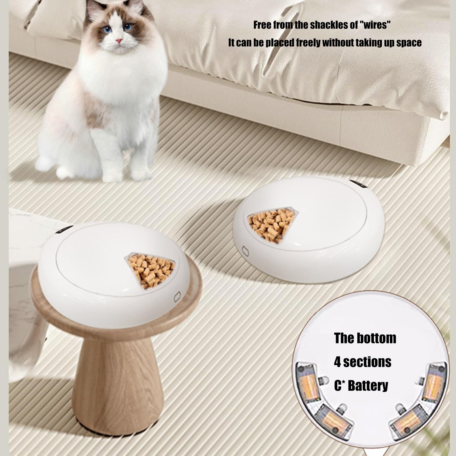 Cordless Automatic Feeder 6 Meals Programmable Timer Chilled Container Ice Packs Keep Food Freshness Programmable Pet Feeders - image 3