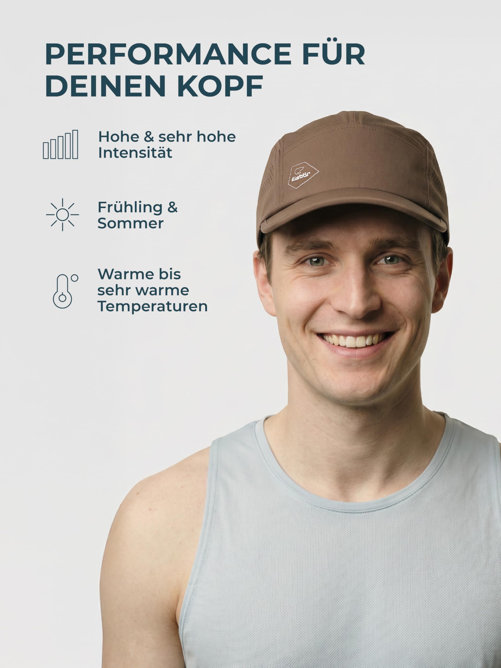 Eisbär Cap Herren und Damen Strato - Kappe kühlend atmungsaktiv Basecap feuchtigkeitsabführend schnelltrocknend - Laufkappe zum Laufen Radfahren für Sport und Outdoor im Sommer